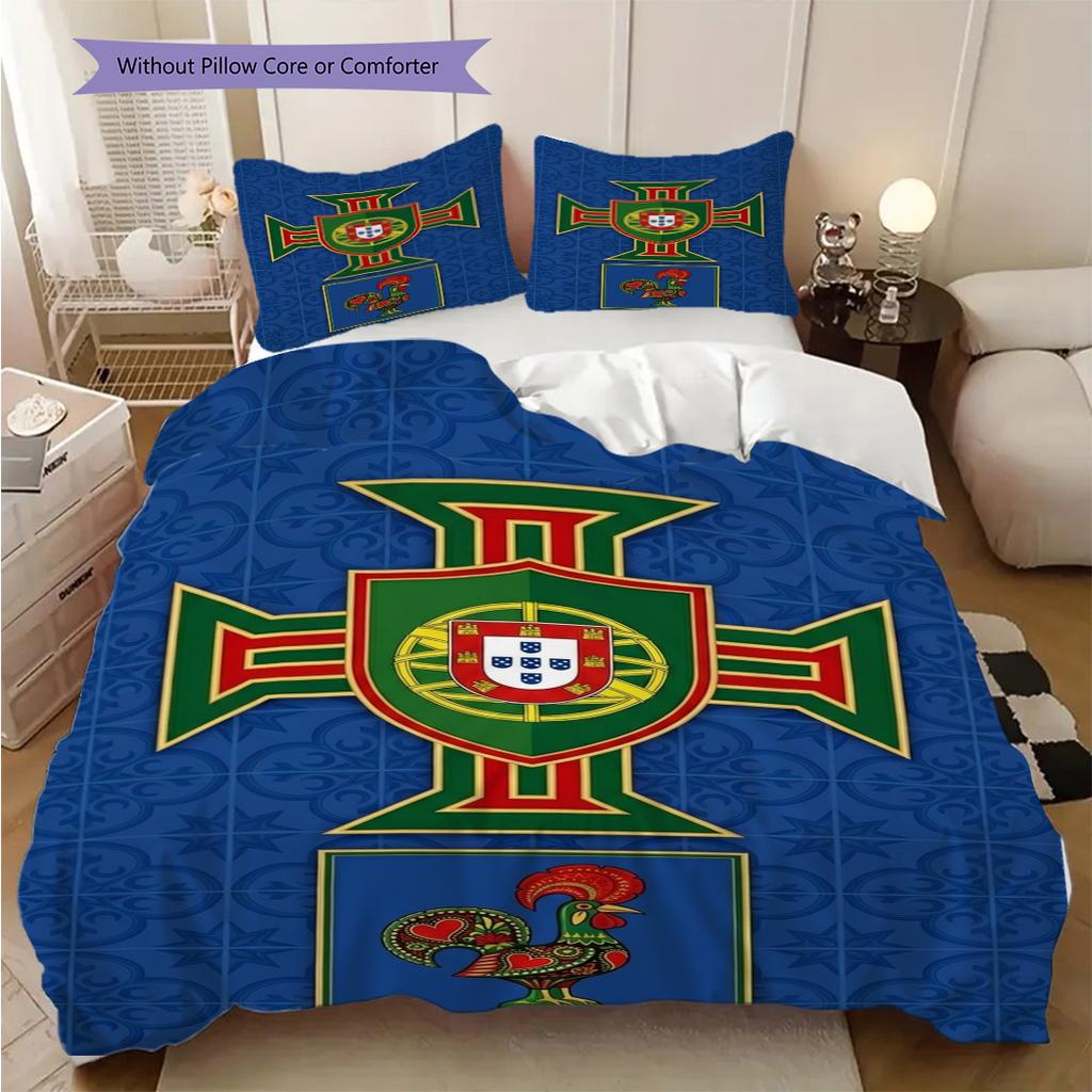 Biancheria da letto con simbolismo del patrimonio portoghese (1 * copripiumino + 2 * federa, senza nucleo) Copripiumino e federa morbidi e confortevoli