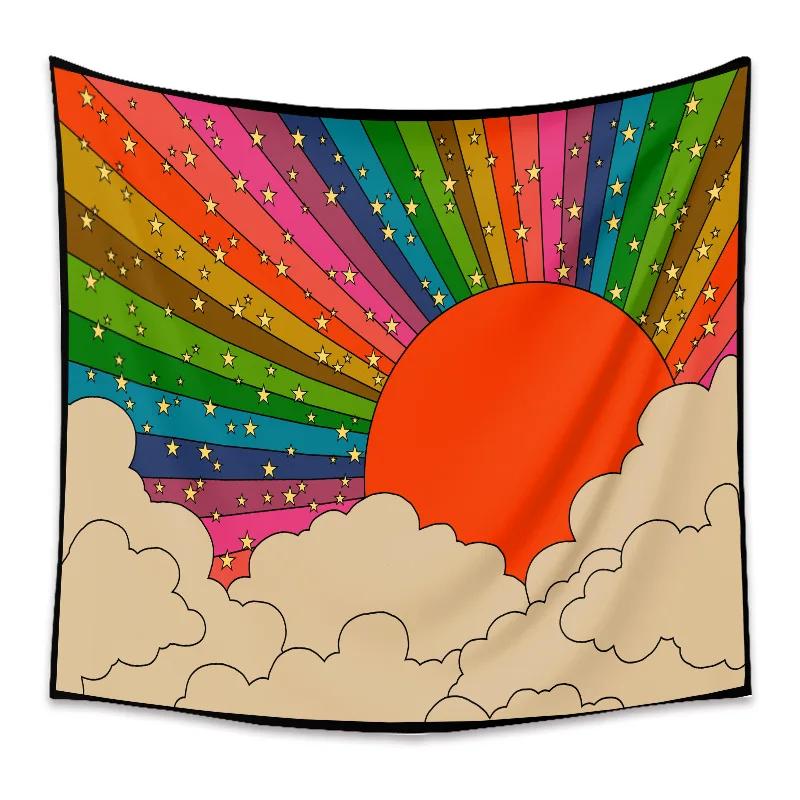 Psychedelic Sunset Tapestry Vibrant Art for Living Room Boho Style Enhance Your Space with Colorful and Inspirational Vibes