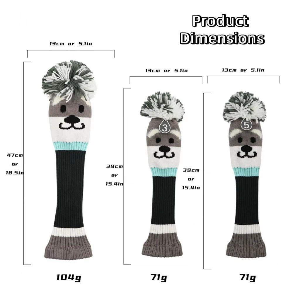 Soft and Durable Golf Club Headcover Schnauzer Designed Golf Knitted Sock Covers  for Driver