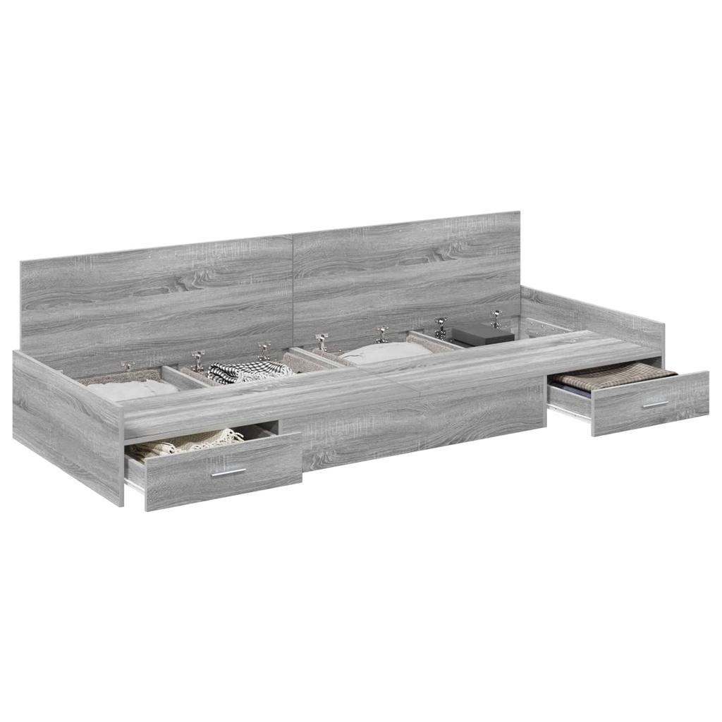 Bed Frame with Headboard Grey Sonoma 75 x 190 cm Engineered Wood