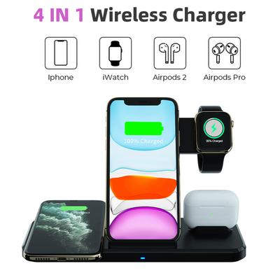 15W składana bezprzewodowa ładowarka QI z podwójnym gniazdem 4 w 1 dla iPhone'a Samsung szybka stacja dokująca do ładowania dla Apple Watch Airpods Pro