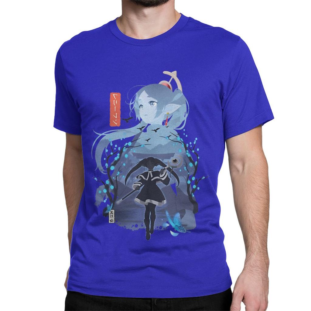 Frieren Silhouette Journeys End TShirt Men Women Sousou No Frieren Novelty 100 Cotton Tees Round Collar T Shirts 6XL Clothes