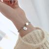 Vintage Square Brand Letter LUCK 925 SterlingThai Silver Fashion Lock Chian Bracelet For Women