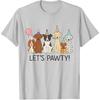 Let’s Pawty Cute Dogs Party Celebration T-Shirt