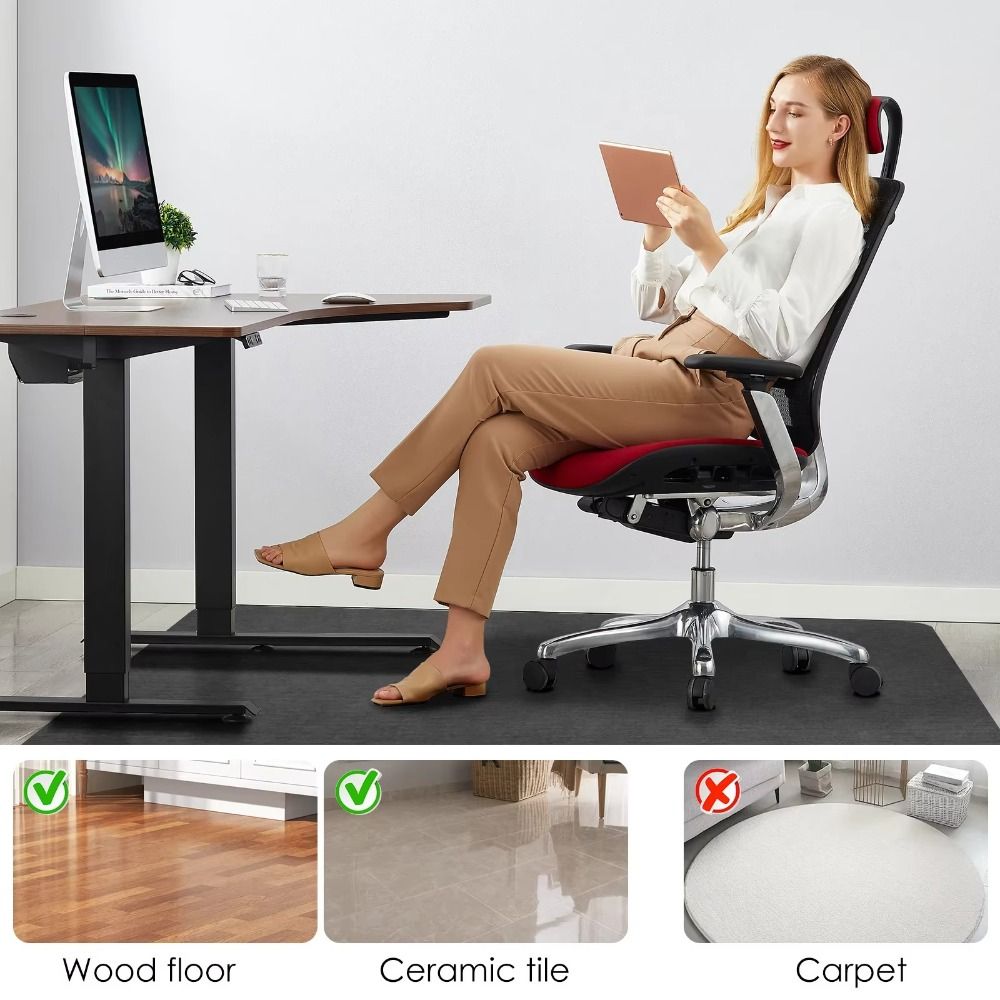 Self-adhesive Office Chair Mat Non Adhesive Rolling Wheelchair Carpet  Home Office