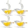 New Acrylic Manual Lemon Slice Squeezer, Portable Transparent Fruit Juicer, Elegance Bird Shape, Hand Juicer for Orange Lemon Lime Pomegranate (4Pcs)
