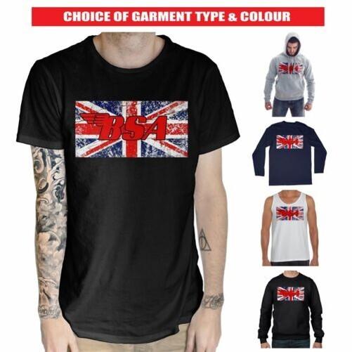 BSA Union Jack Logo - English Motorcycle Biker Cafe Racer Motorcycle XL