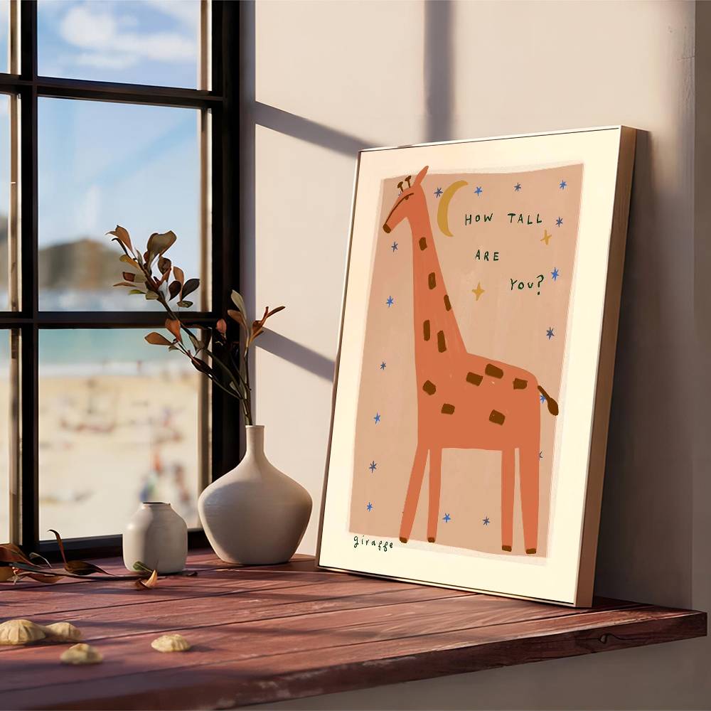 Bohemian Sun Moon Animal Cartoon Illustration Classic Vintage Posters Whitepaper Prints Posters Artwork Kawaii Room Decor