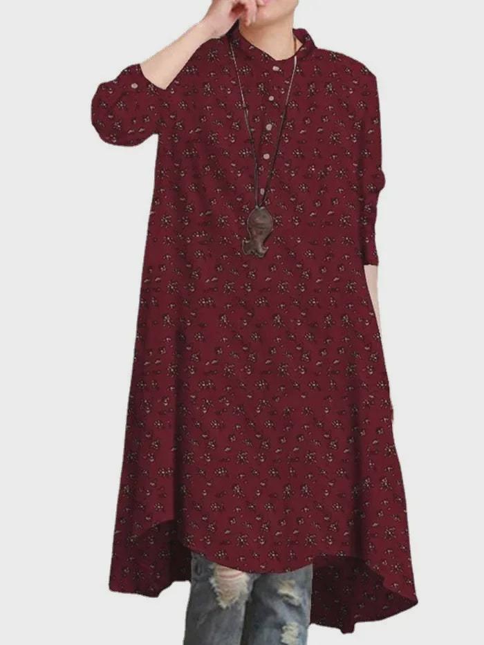 2026 Women's Retro Floral Long-Sleeve Loose Shirt