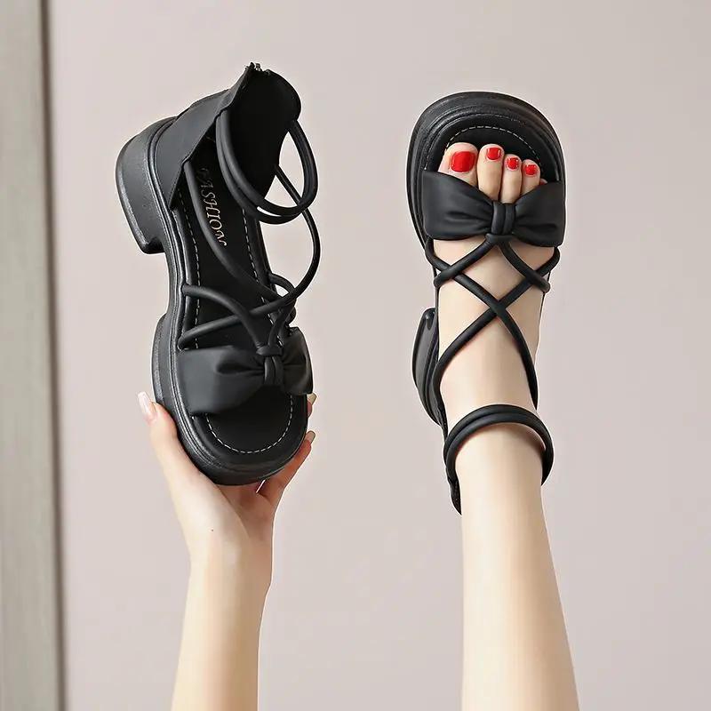 

Fashion Summer 2025 Comfortable Luxury Platform Open Toe Woman Shoes Vip Cheap Liquidation On Sale High Quality Offers Sandals for Women 35