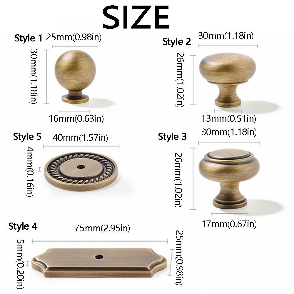 Nordic Brass Cabinet Pull Gold Round Cabinet Door Handle Retro Wardrobe Pulls  Kitchen Cupboard