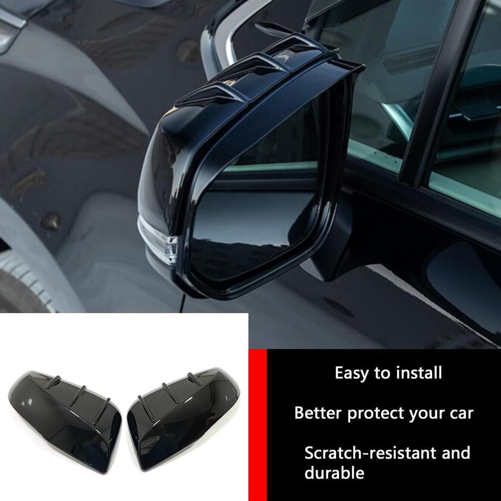 Car Accessories Fit for Toyota Sienna 2021 2022 2023 2024 2025 Exterior Rear View Side Door Mirror Cover (Glossy Black) ABS 2PCS with Striped