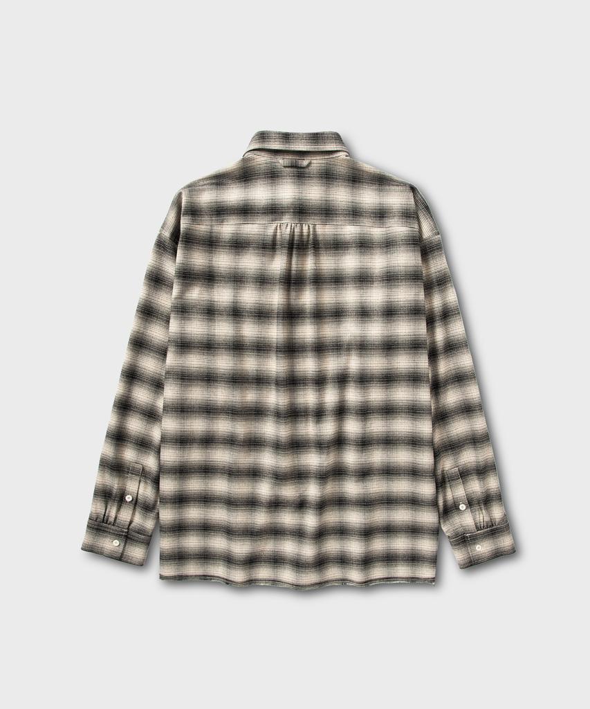 NONBLANK Flannel Ombre Check Shirt_Ivory