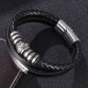 New Trendy Leather Bracelets Men Stainless Steel Multilayer Braided Rope Bracelets For Male Female Bracelets Jewelry
