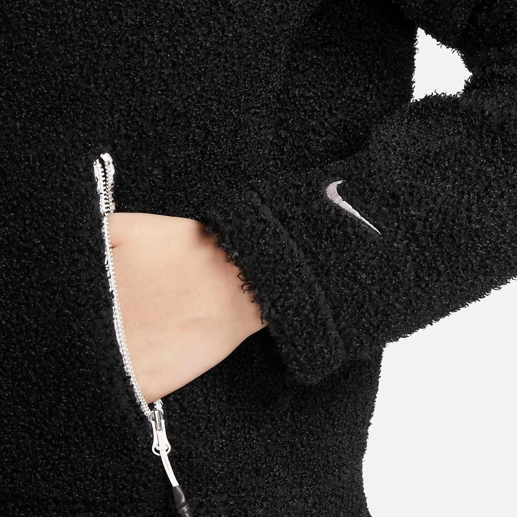 Nike Einfarbiges Letter-Print-Muster mit Reißverschluss, Kapuze, warm, langärmelig, Damenjacke, Schwarz DQ6269-010