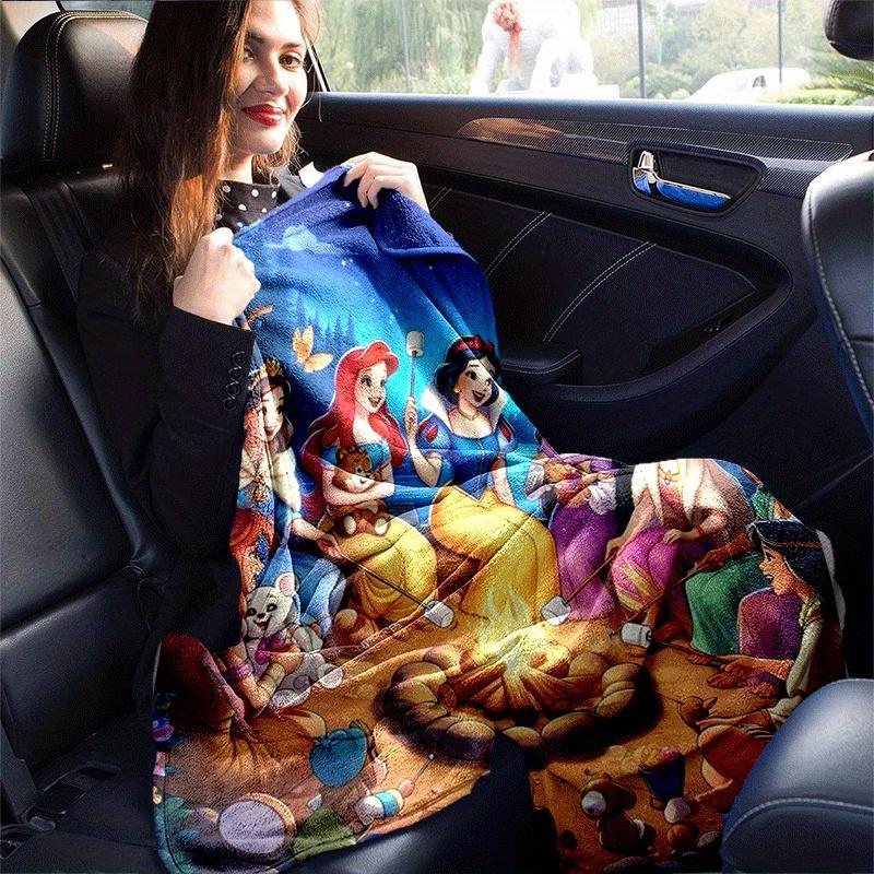 1pc Princess Printing Blanket - Soft, All-Season Throw for Office Blanket, | Personalized Gift with Adorable Cartoon Design