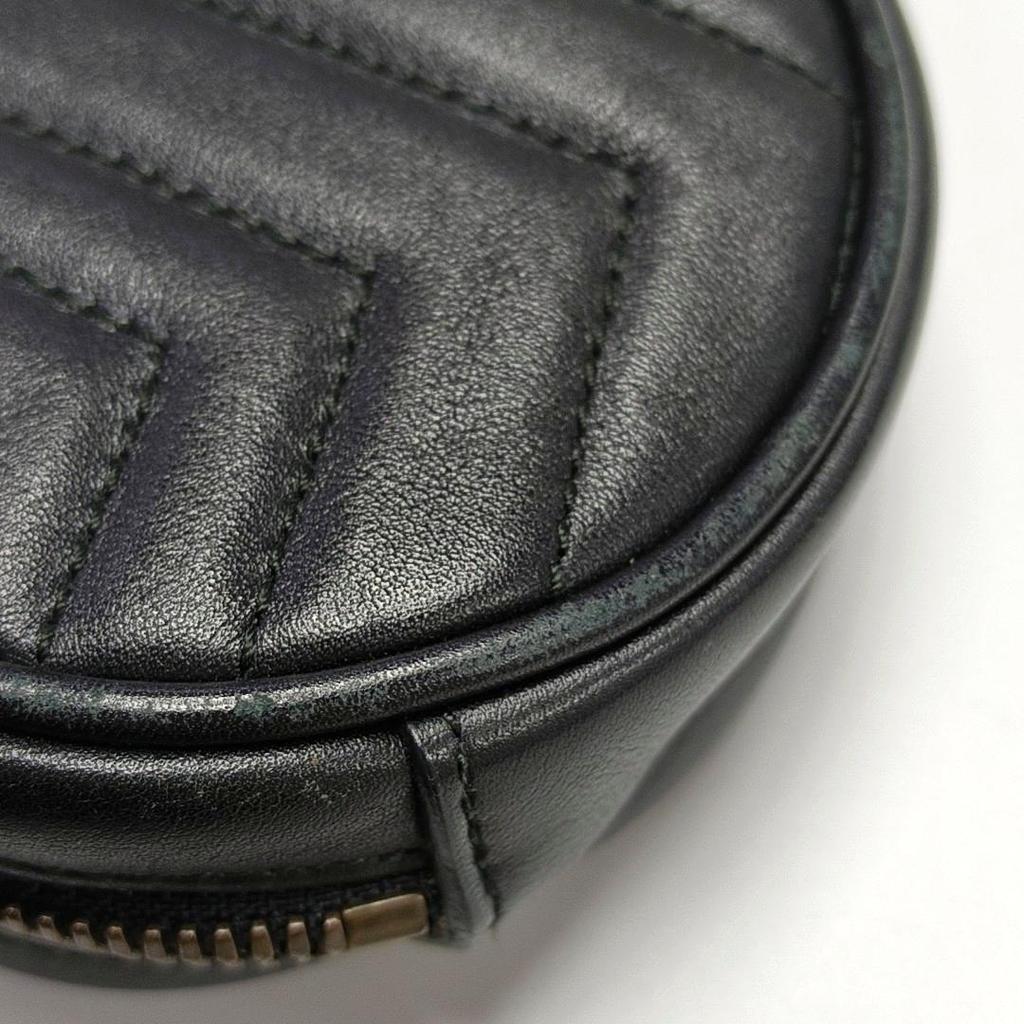 [Gebraucht] Gucci gesteppte Leder GG Marmont Matelassé Gürteltasche 38/95 'Schwarz' - Gut #1TOV7IS