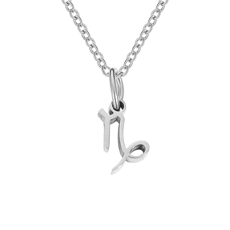 Sf. Colier cu Pandantiv Zodia Delan - Lanț Claviculă din Oțel Inoxidabil - Bijuterii Simple de Modă