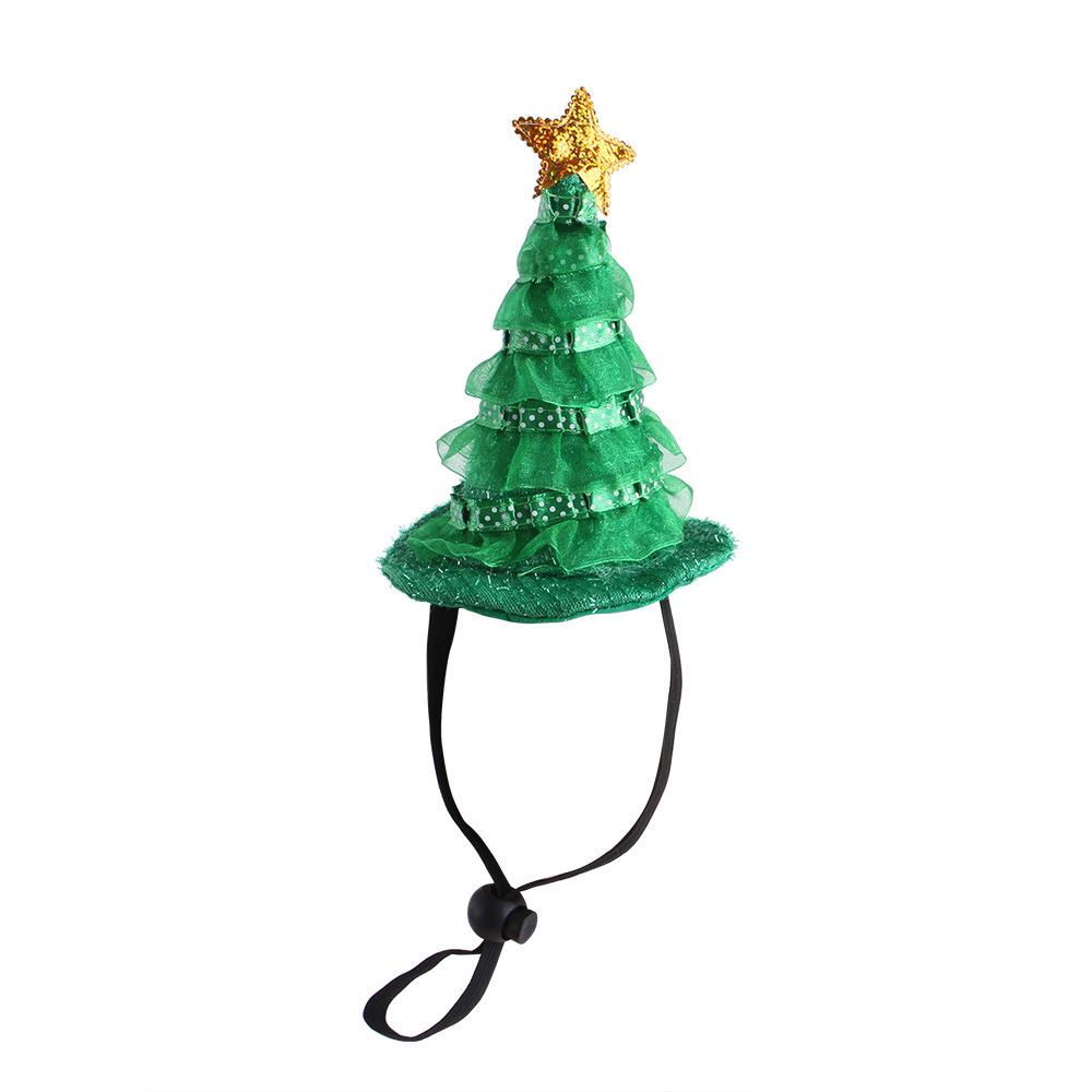 

New Pet Supplies Cat Halloween Christmas Hat Green Christmas Tree Dog Funny Headwear