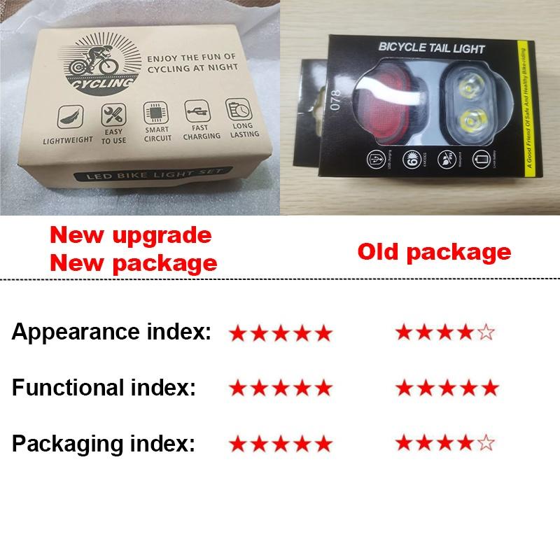 BUCKLOS Bike Light Set Rechargeable Rear Light Front Lamp Waterproof Riding Headlight USB MTB Taillight Led Night Cycling Parts