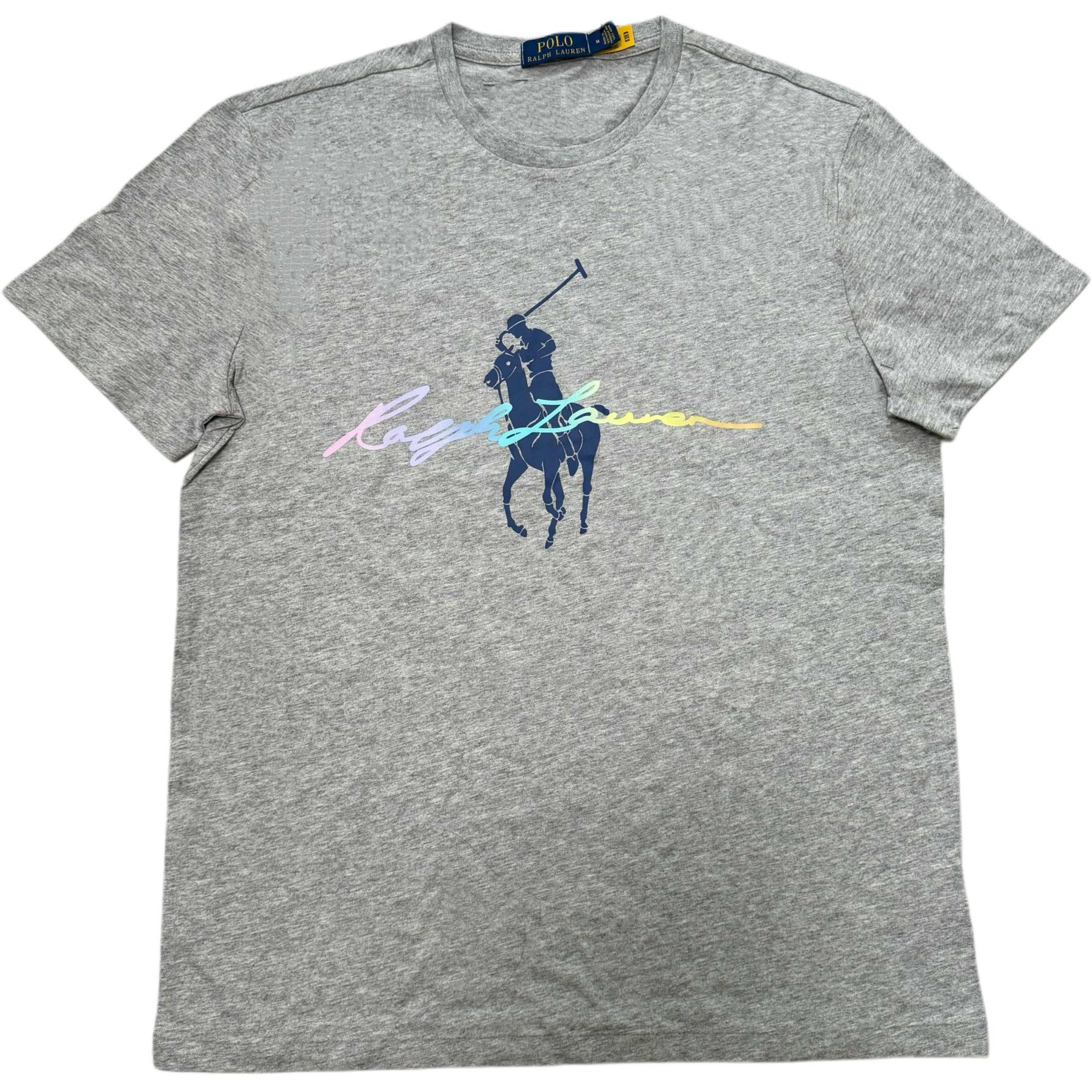 

Polo Ralph Lauren Футболка с коротким рукавом и круглым вырезом с графическим принтом Big Pony и разноцветным логотипом Классическая версия Мужские футболки 710843838-002 M