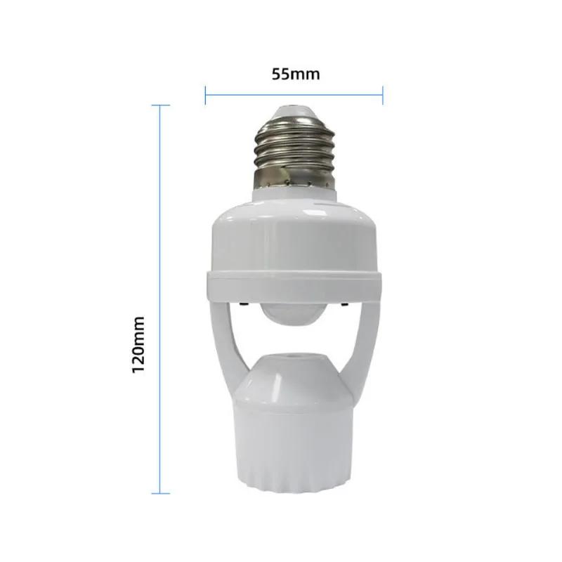 AC85-265V Lampada con Sensore di Movimento Base Portalampada E27 Interruttore Portalampada Adattatore Convertitore Sensore Corporeo Infrarossi a Induzione Umana