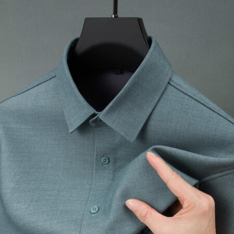 Men's Fleece Wool Shirt, Fashionable and Versatile Long-sleeved Tops for Autumn Men