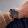 SURVAN Men's Analog Quartz Watch Black Dial Genuine Leather Strap Sapphire Crystal 50M Water Resistant