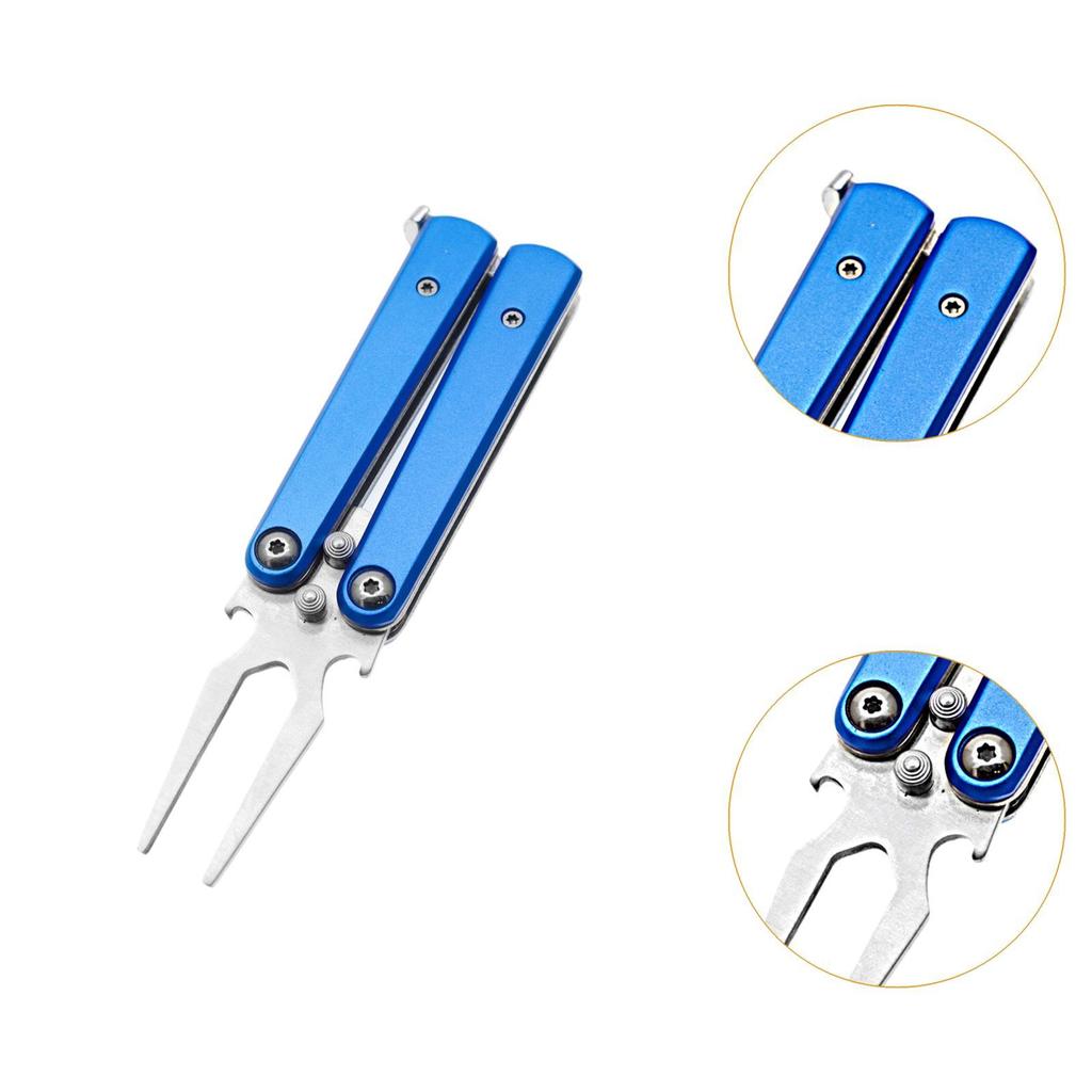 Golf Divot Repair Tool,Lightweight,Sturdy,Metal Portable Gift Fork Golf Divot Tool,Foldable Golf Equipment
