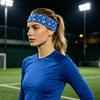 Unisex Headband Football Themed Print High Elasticity Hair Band Non-Slip Design Moisture-wicking Running Headband Sport Hair Accessory