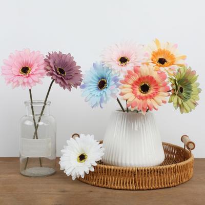 6 Stück Künstliche Gerbera Gänseblümchen Kunstblumen mit Biegsamen Stiel Faux Gerbera Blumen für Blumenarrangement Hochzeitsparty Tischdekoration