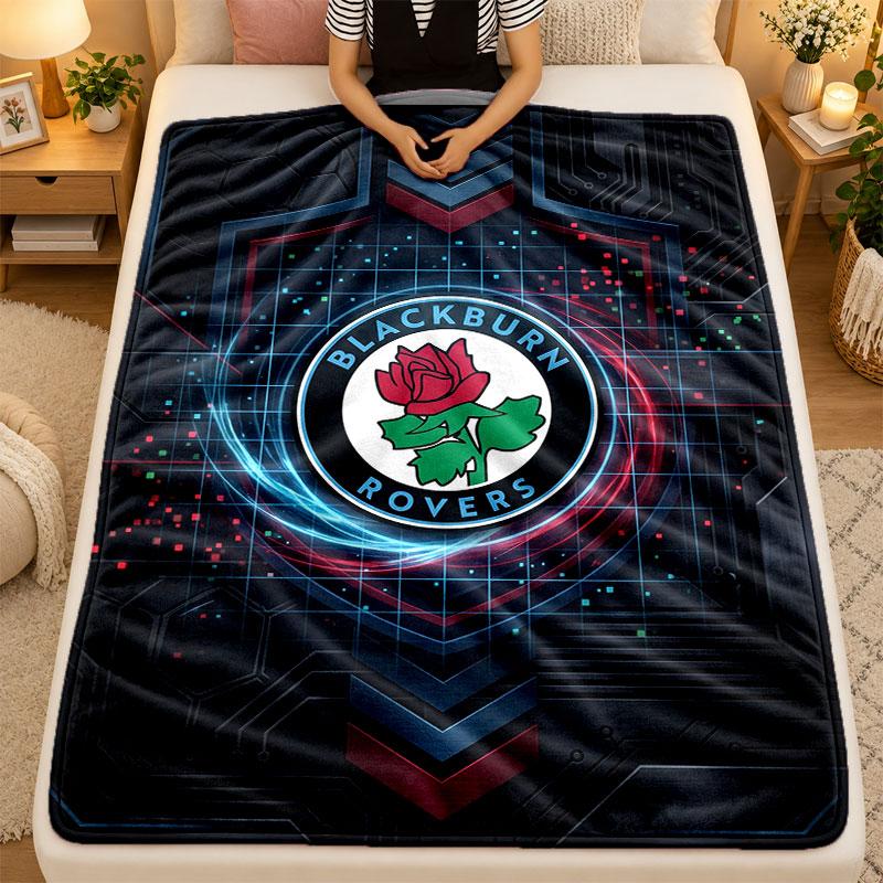 Flannel BlanketBlackburn Rovers Football Warm Soft Throw Blanket for Indoor Sofa Bed Living Room Use