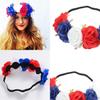 Beautiful Red White Blue Flower Crown Headband For Royal Celebrations