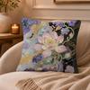 Lotus Flower Cushion Cover Anti-dustmite Pillowcase Invisible Zipper Silky Short Plush Sofa Cushion Cover