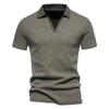 Men Solid V Neck Short Sleeve Slim Fit Casual T Shirt For Daily Fitness