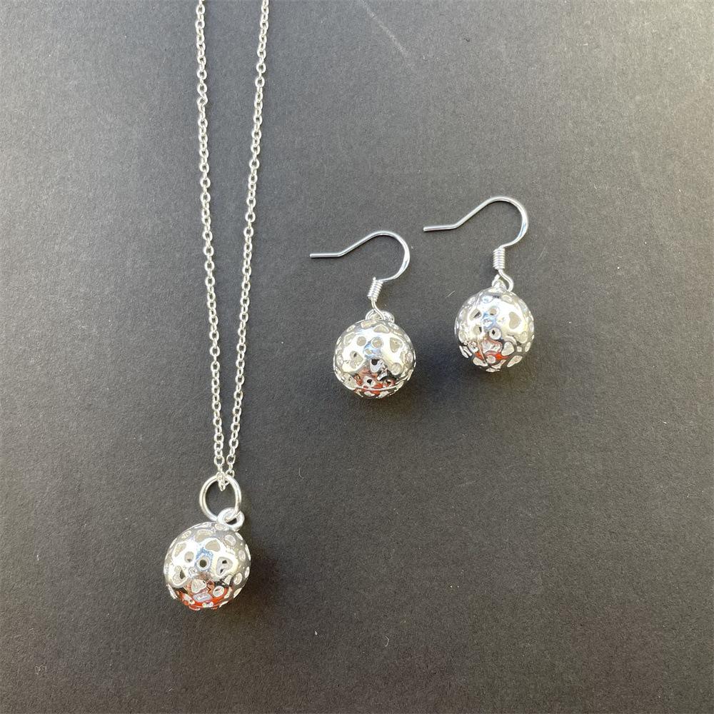 Copper Tennis Pendant Necklace Earrings Set Accessories