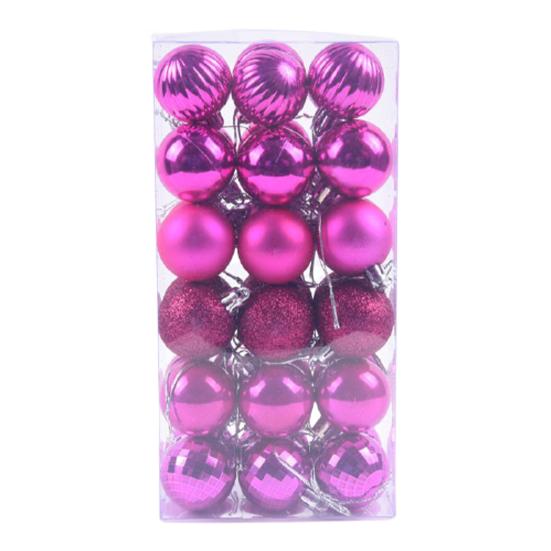 36Pcs Christmas Balls Shatterproof Anti-deform Plastic Decorative Shiny Glitter Xmas Balls for Home