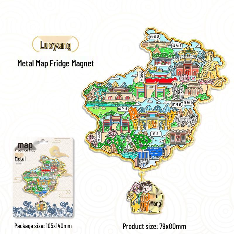 3D China Karte Anhänger Kühlschrankmagnet – Stadt Touristen Souvenir & Kulturelle Dekoration