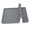 Silicone Utensil Rest Multifunctional Silicone Spoon Rest with Drip Pad for Kitchen Counter Grey