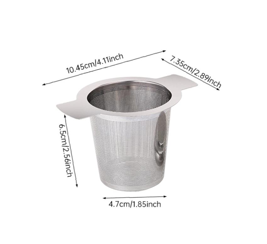 

Stainless Steel Tea Infuser Strainer with Fine Mesh Filter for Loose Leaf Tea Brewing and Easy Cleaning Durable Design One Size