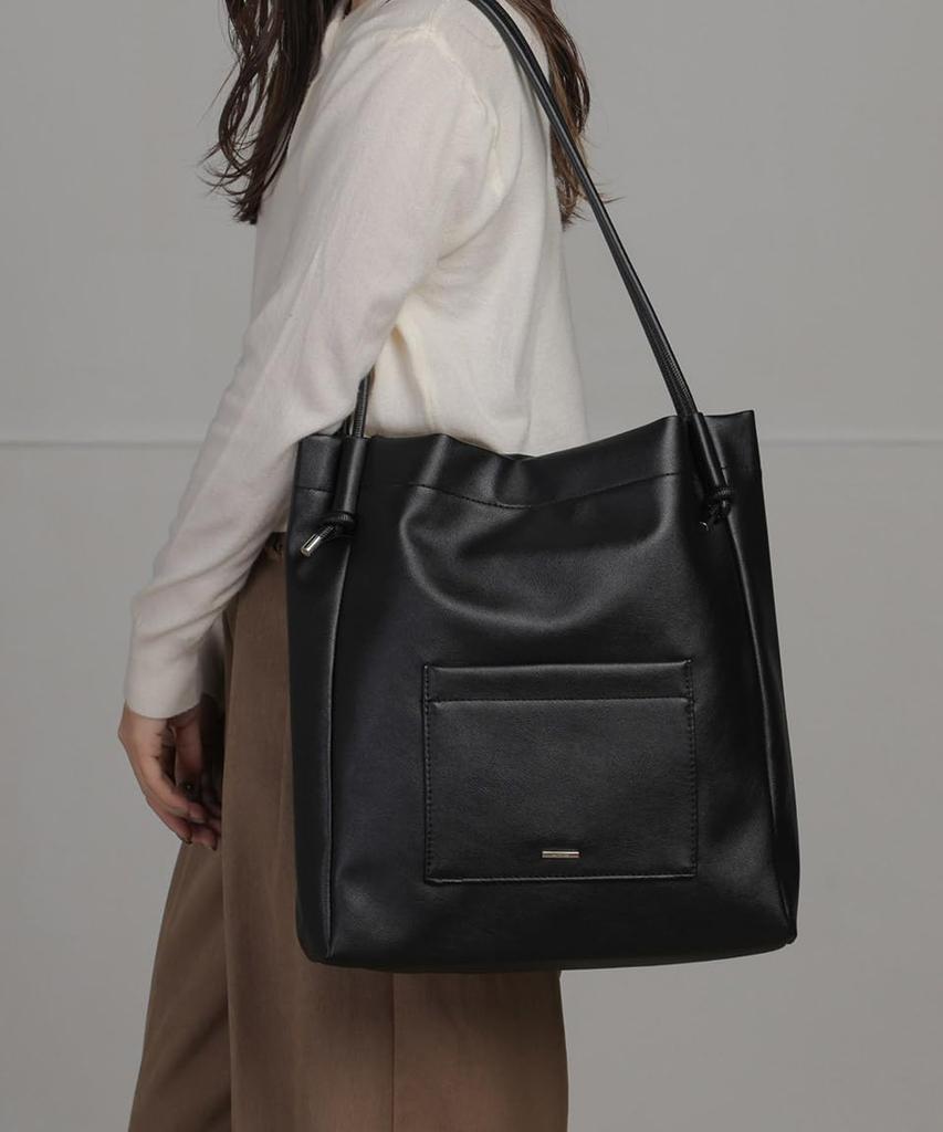 Black Tote Bag for Shoulder Fits Popular Brand [Altrose] Women, Bag, 2-Way, Large, Spacious, A4, Handbag, Simple, Plain, Cute, Commuting, School,