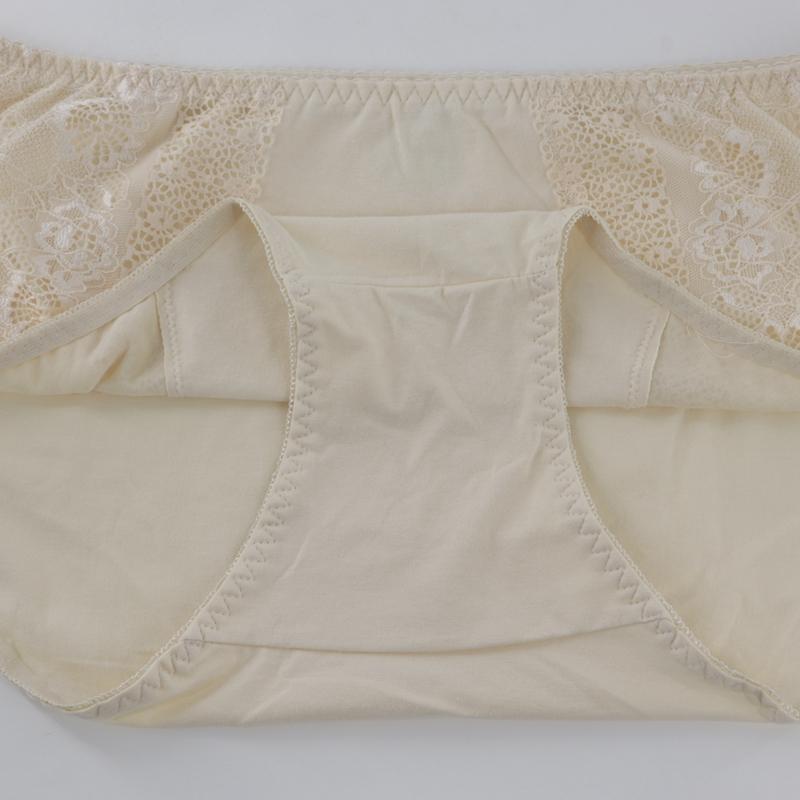 Women Plus Size Thin Panties Sexy Lace Middle Waist Comfortable Breathable Brief 1Xl 2Xl 3Xl - T025