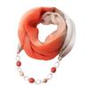 Stylish Cotton Linen Infinity Scarf with Beaded Chain Necklace – Women’s Gradient Color Scarf for Boho & Casual Fashion