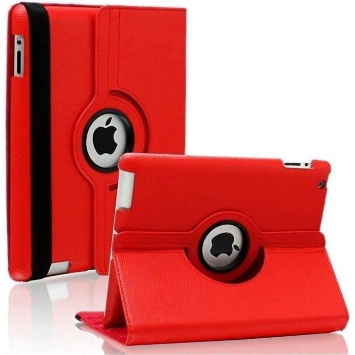 Case - Phonillico - iPad Air 1 / Air 2 - Red - Rigid 360 Multi-positions - Elastic