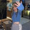 Langarm T-Shirts Frauen Cropped Ins Prevalent Bandage Tops Harajuku Ulzzang Street Spring Girl Causal Slim Shirts