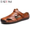 Yaz Sandalet Erkek Deri Klasik Roma Sandalet Terlik Açık Spor Ayakkabı Plaj Kauçuk Flip Flop Erkekler Su Trekking Sandalet