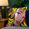 Roy Lichtenstein Pop Art Personalized Picture Text Home Decorative Pillows Household Gifts 45X45Cm
