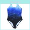 Stilvoller Damen Sommer Neckholder Einteiler mit Kreuzrücken Badeanzug Bikini in lebhaftem Farbverlauf Plus Print