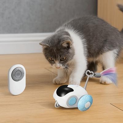 Plastic Turbo Tail Cat Interactive Feathers Electronic Smart Cat Rechargeable Cat Exercise Remote Control Car Entertainment