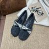 Retro-Stil~ Kleine Herren Innenhöhe erhöhen flache Ballerinas Damen 2025 Frühling und Herbst neue Temperament Schleifenschuhe